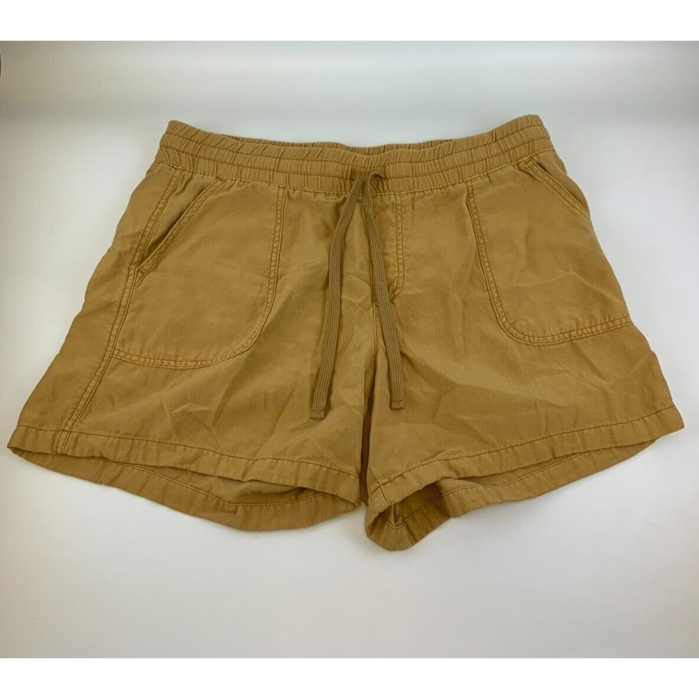 Maurices Gold Yellow Drawstring Shorts High Rise Cotton Tencel Womens Size 18